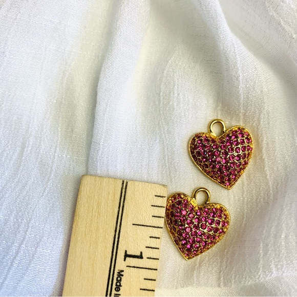 Pink Rhimestone Heart Shape Charm - Picture 5 of 6